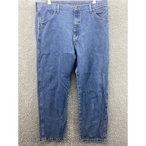 Rustler Men's 40x30 Denim Blue Jeans 100% Cotton Casual Chore Pants Regular Fit